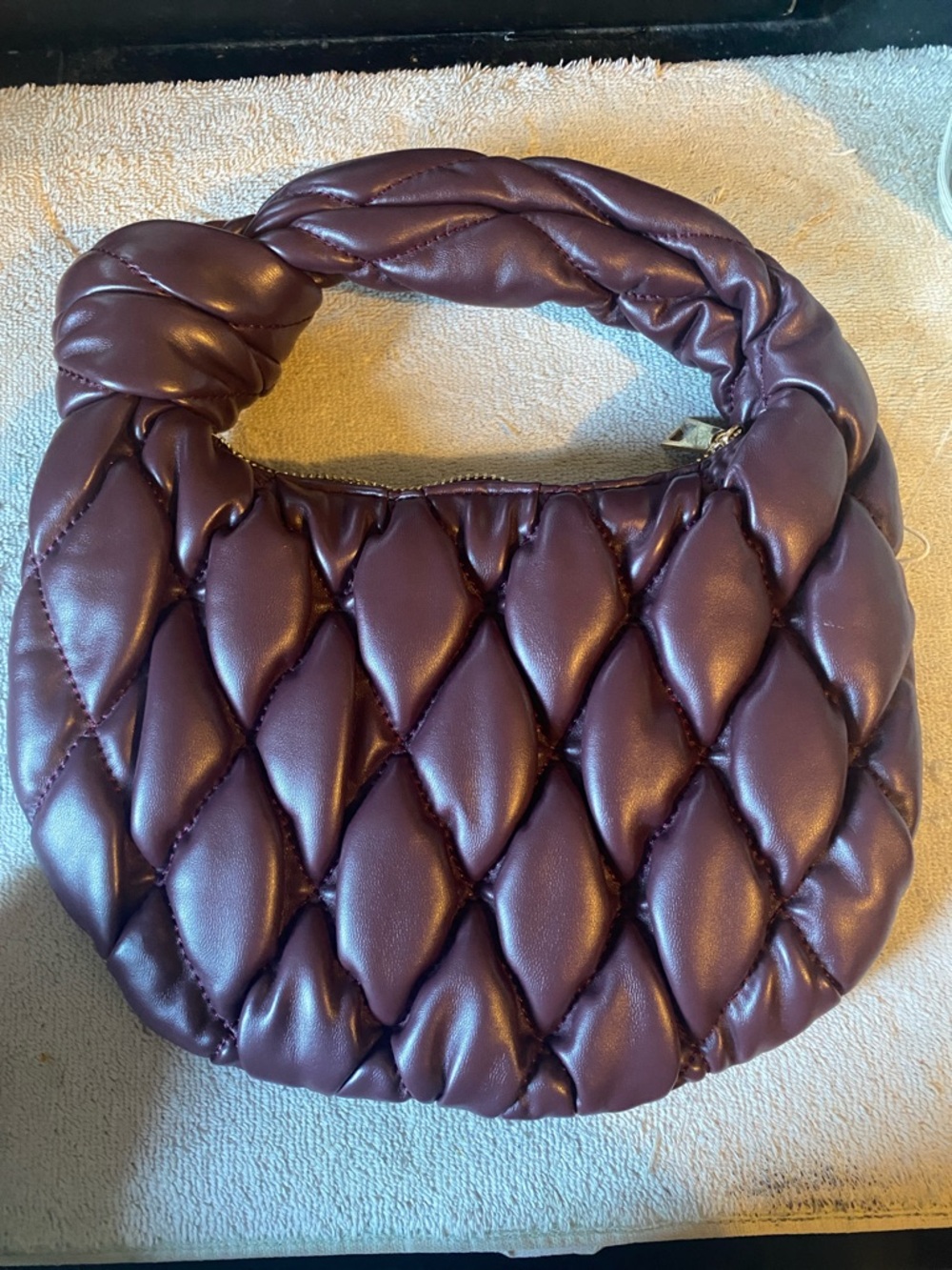 Urban Expressions Quilted Mini Hobo in Plum - Picture 2 of 9